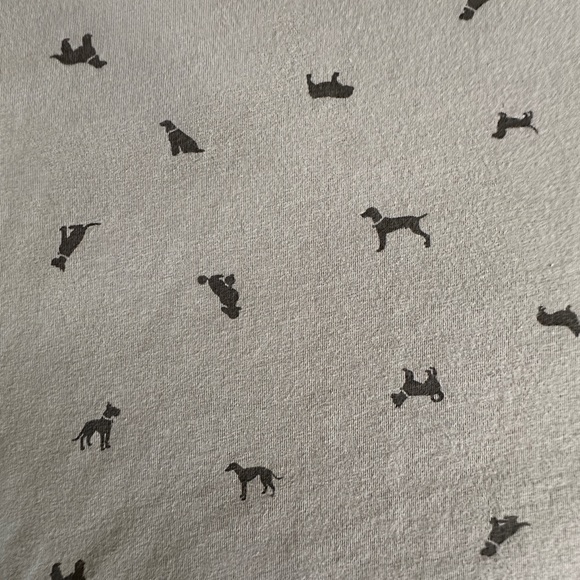 Life Is Good Light Gray V-Neck Shirt Dog Prints - Picture 4 of 11